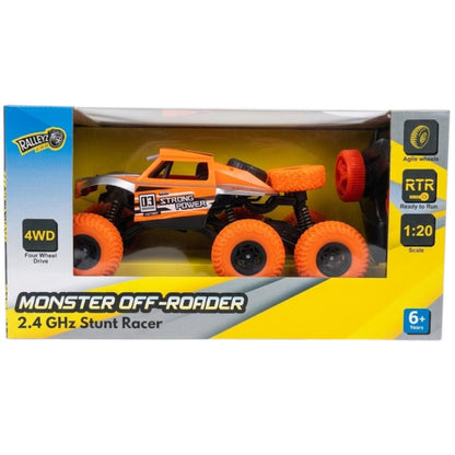 4WD Monster Off-Roader RC Stunt Car 1:20 – 2.4GHz Remote Control Off-Road Truck with Big Wheels (Rechargeable, 6+ Years)