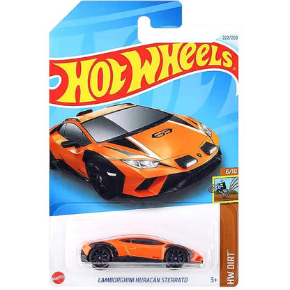 Hot Wheels 5-Car Diecast Set Lamborghini Huracán Sterrato + Chevy Silverado + Nerve Hammer HYW69 + ’8 Crate JJJ86 + El Viento X-Raycers