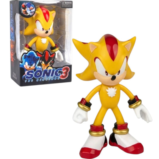 Sonic The Hedgehog 3 Super Shadow Action Figure (12 Inch) – Collectible Character Toy with Window Box Packaging (Yellow)