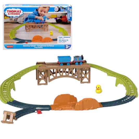 Fisher-Price Thomas & Friends Quacky Cargo Train Set – Push Along Thomas Track Playset with Duck Cargo