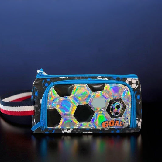 Vest Soccer Theme Pencil Case – Kids School Stationery Organizer with Zipper Compartments