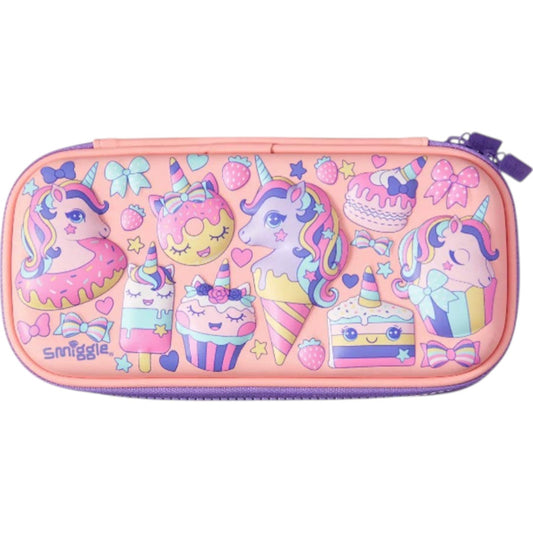 Smiggle Unicorn & Cupcake Hardtop Pencil Case – Kids Stationery Organizer