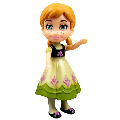 Frozen Mini Anna Doll (8 cmm)  – Disney Princess Collectible Figure with Articulated Arms (Classic Dress)