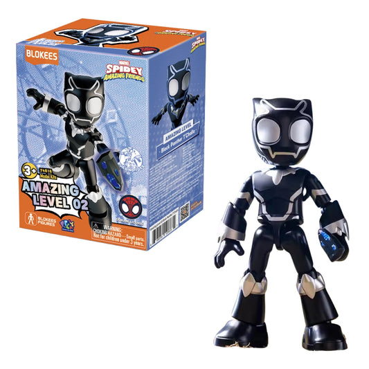 Blokees 74816 Marvel Black Panther Buildable Figure – Amazing Level 02 Model Kit | Spidey & His Amazing Friends Toy (Ages 3+)