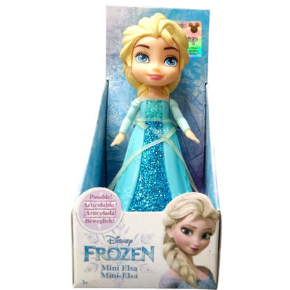 Frozen Mini Elsa Doll ( 8 cm) – Disney Princess Collectible Figure with Articulated Arms (Ice Blue Dress)