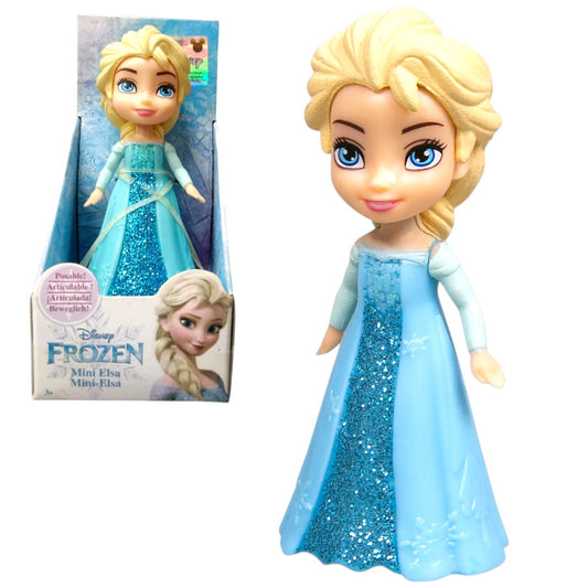 Frozen Mini Elsa Doll ( 8 cm) – Disney Princess Collectible Figure with Articulated Arms (Ice Blue Dress)