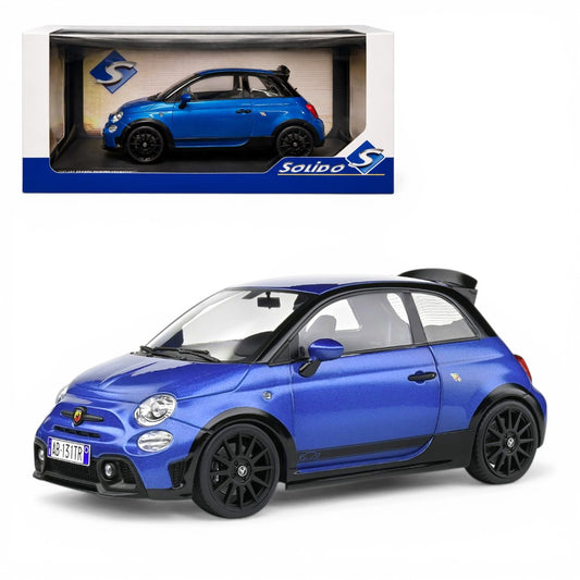 Solido 1:18 Fiat 500 Abarth Die-Cast Model Car – Blue Collector Scale Sports Hatchback