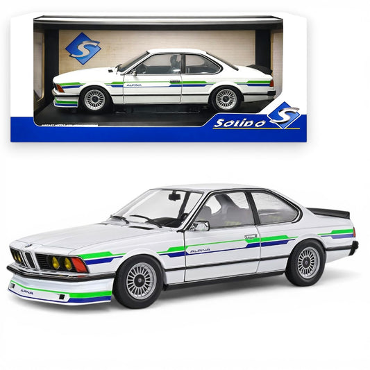 Solido 1:18 BMW Alpina B7 Turbo (E24) Coupe Die-Cast Model Car – White Collector Scale Classic Performance Car