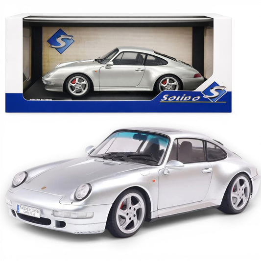 Solido 1:18 Porsche 911 (993) 4S Die-Cast Model Car – Silver Collector Scale Classic Sports Car