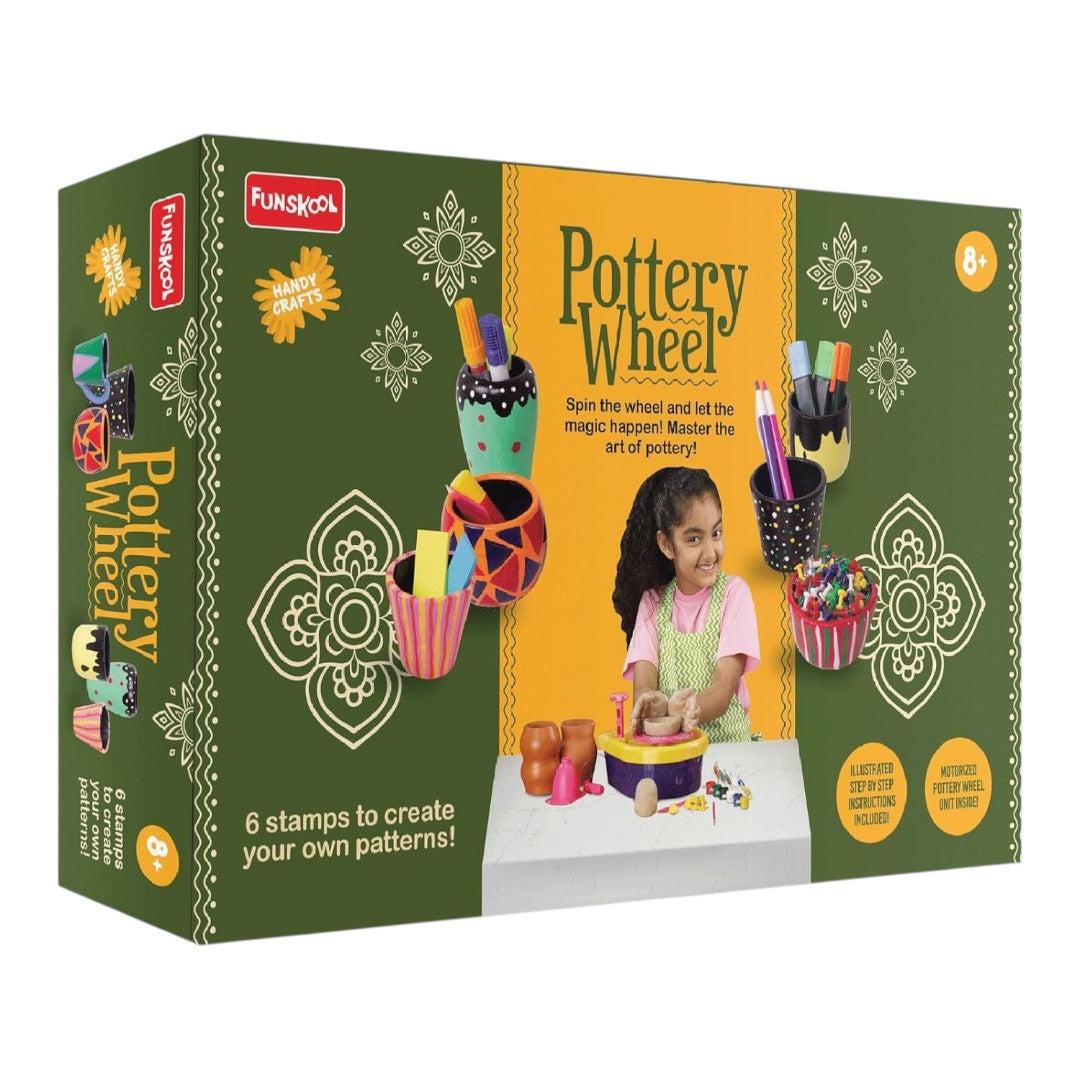 Funskool Pottery Wheel Craft Kit – Motorized Clay Pottery Set for Kids ...