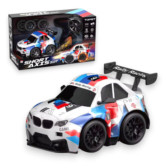 Short Axis Spark Drift Remote Control Car – High-Speed RC Racing Car with Drift Tires & Controller for Kids