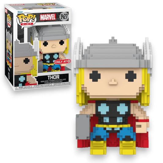 Funko Pop 8-Bit Marvel Thor #1427 Vinyl Bobblehead Figure – Retro Pixel Style Marvel Superhero Collectible with Window Display Box