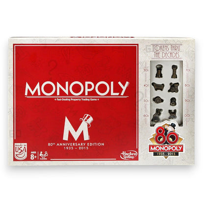 Monopoly 80th Anniversary Edition Board Game – Classic Property Trading Strategy Game for Family & Friends (2–6 Players)