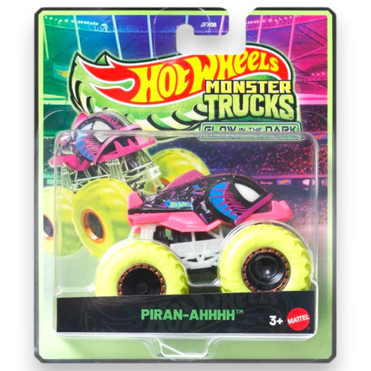 Hot Wheels 1:64 Monster Trucks Piran-Ahhhh Glow in the Dark Die-Cast Truck –  Scale Monster Truck Toy