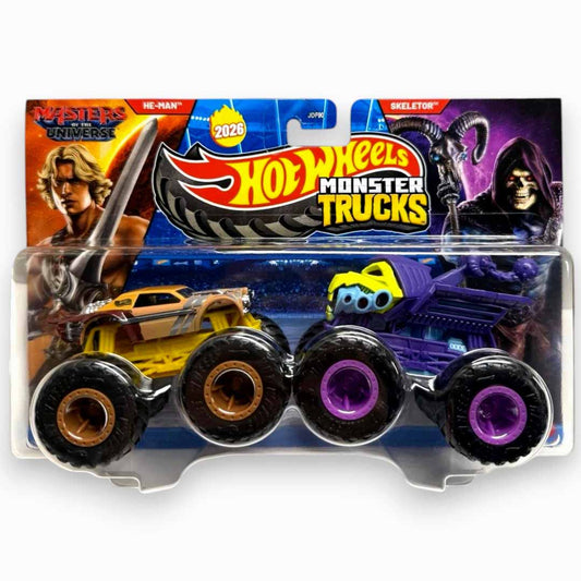 Hot Wheels 1:64 Scale Monster Trucks He-Man + Skeletor Die-Cast Truck Set – Masters of the Universe  2-Pack