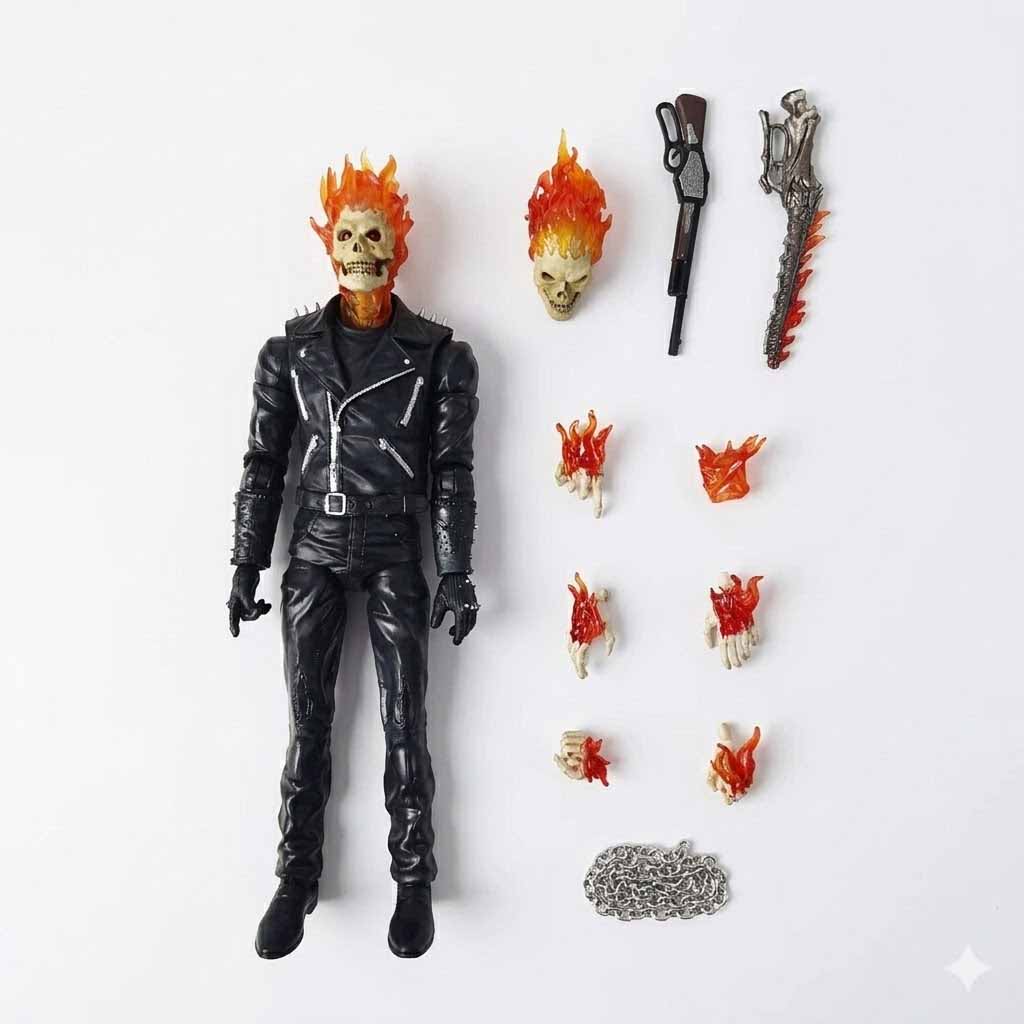 Ghost Rider Luminous Version 10-Inch Action Figure with Chain – Marvel Inspired Collectible Display Figure (14+)