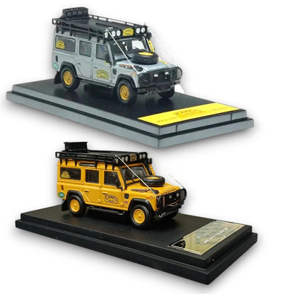 Master 1:64 Land Rover Defender 110 Diecast Model Car | Camel Trophy ; Expedition SUV Collectible with Roof Rack |