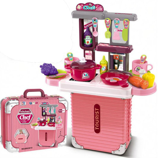 Portable Kitchen Chef Playset – Kids Cooking Suitcase with Utensils & Accessories (3+ Years)