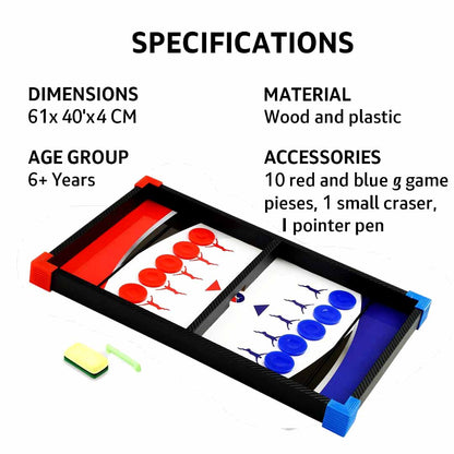 SIMARR 2-in-1 Junior String Hockey Game with White Marker Board – Fast Sling Puck Tabletop Board Game for Kids & Family