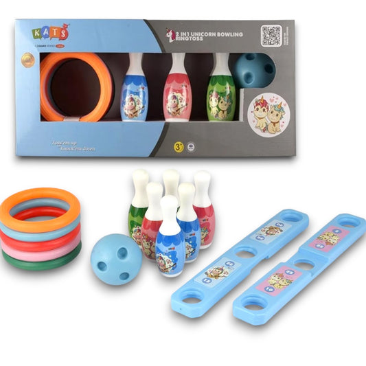 Kats from The House of Simarr | 2 in 1 Unicorn Bowling and Ring Toss for Kids Ages 5 and up
