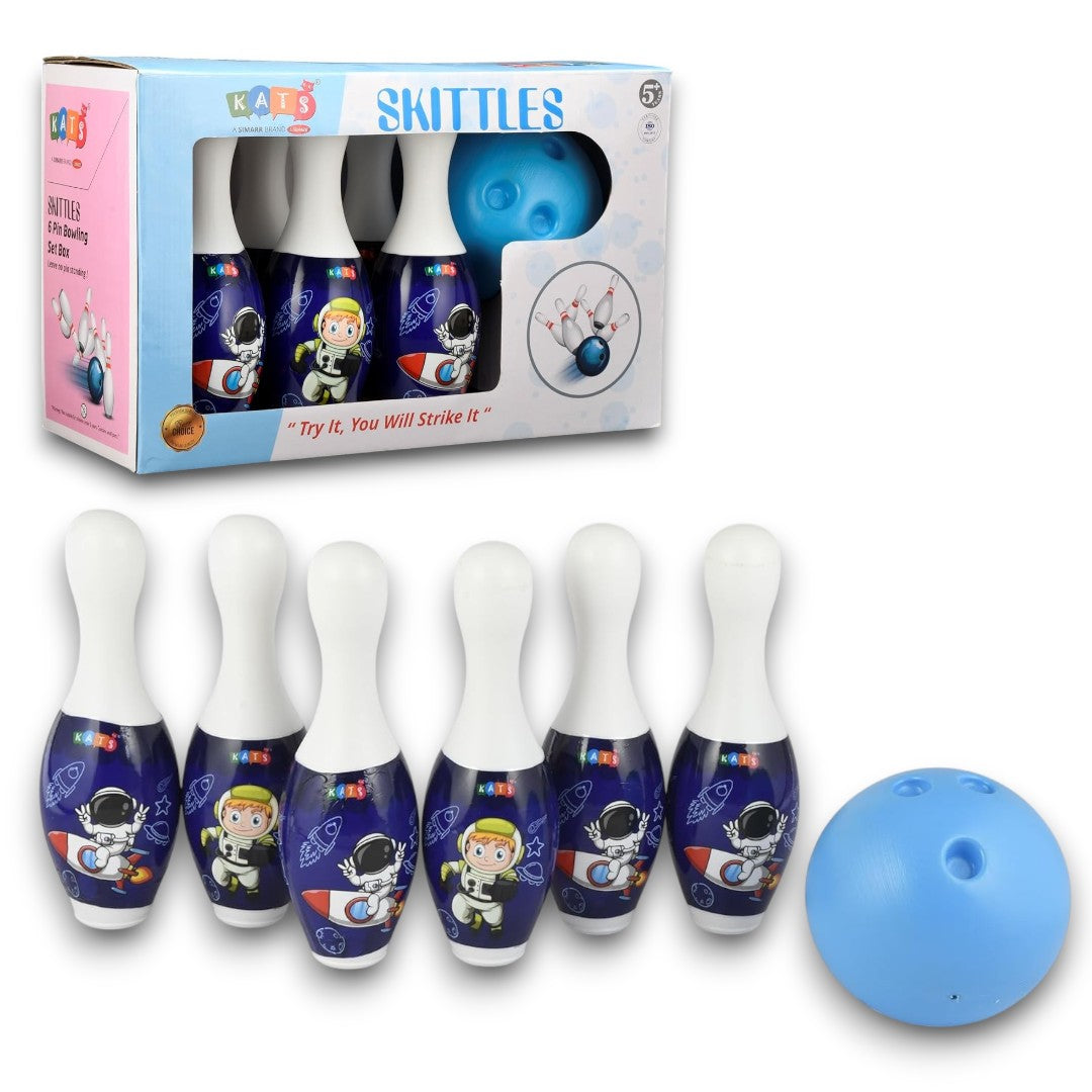 KATS Skittles 6-Pin Bowling Game Set for Kids – Indoor & Outdoor