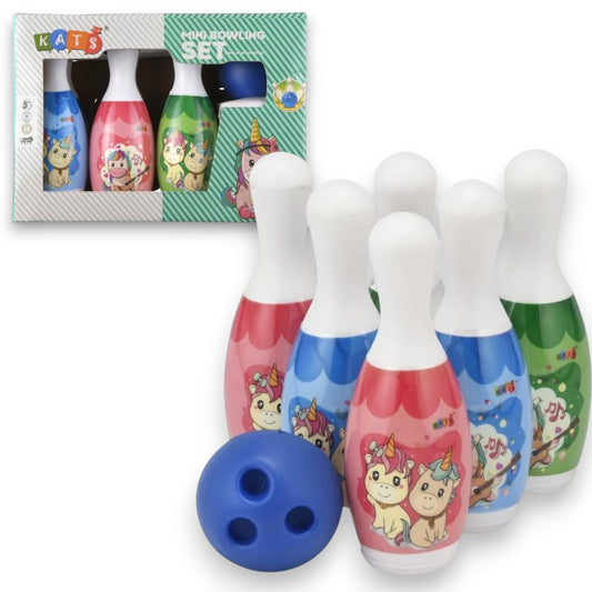 KATS Mini Bowling Set for Kids – Unicorn Theme Bowling Toy with Ball | Indoor & Outdoor Mini Bowling Game | Age 5+