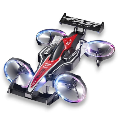 2-in-1 RC Flying Car Drone Toy – 2.4GHz Mini Flying Stunt Car with LED Lights, Indoor Quadcopter for Kids
