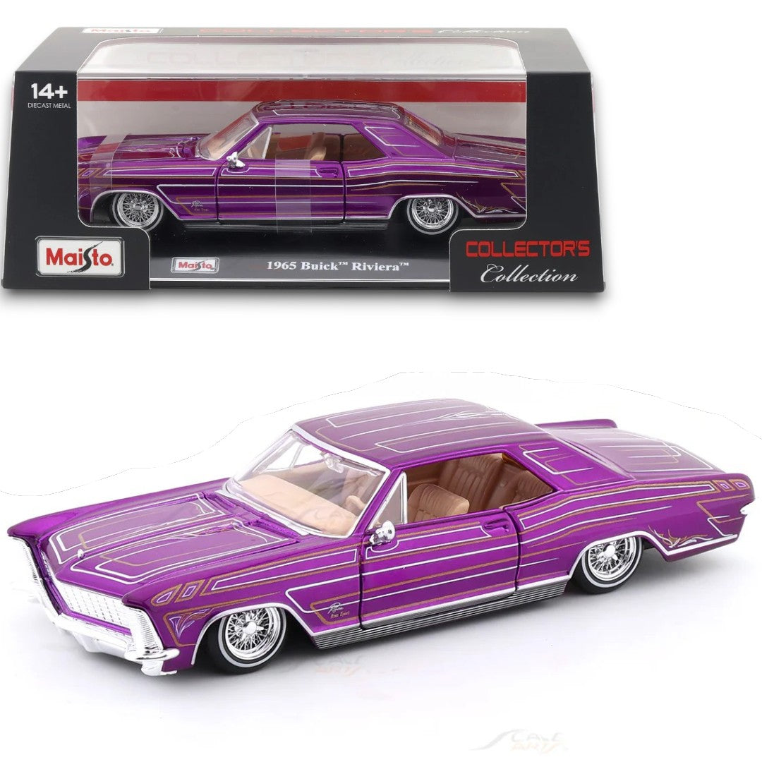 Maisto 1:24 1965 Buick Riviera Lowrider Die-Cast Car – Collector’s Edition Model