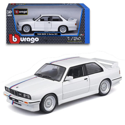 Bburago 1:24 1988 BMW 3 Series M3 (E30) Die-Cast Car – Classic Collector Model