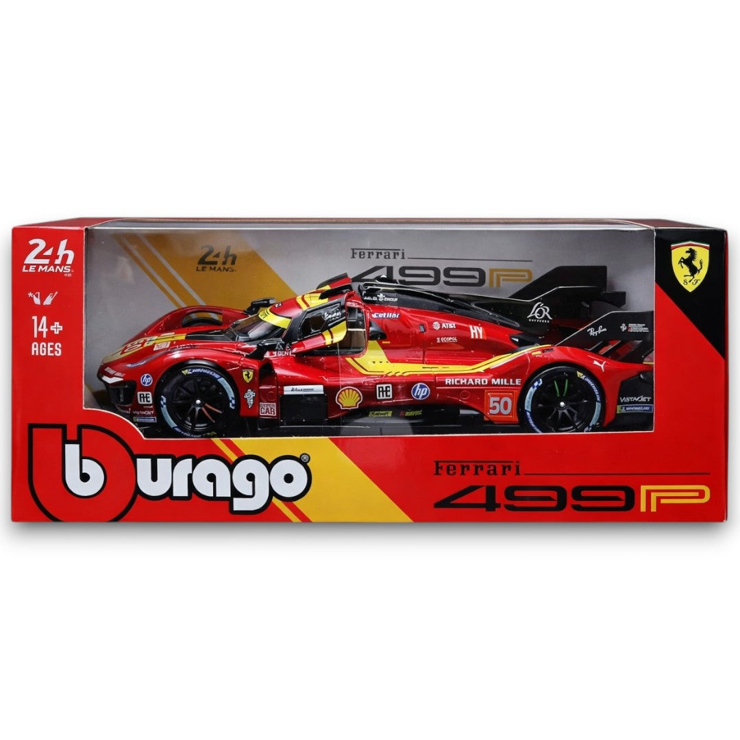 Bburago 1:24 Ferrari 499P Le Mans Hypercar #50 – Official Ferrari Die-Cast Collector Model
