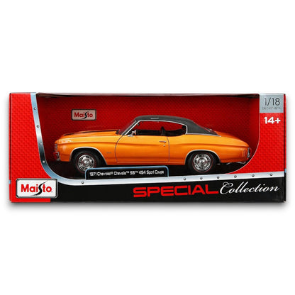 Maisto 1:18 1971 Chevrolet Chevelle SS 454 Sport Coupe Die-Cast Model Car | Classic Muscle Car Collectible