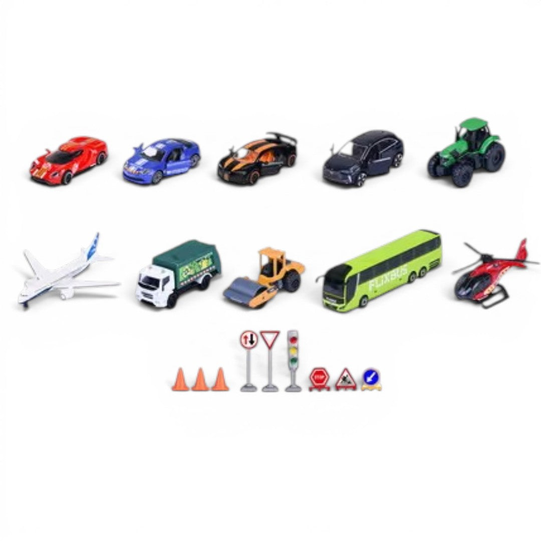 Majorette ミニカー 10台セット　バリ売り可 Majorette Discovery Pack Toy Vehicle Set – 10 Die-Cast Cars, Bus