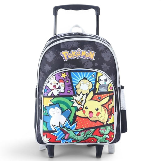STRIDERS Pokémon School Bag for Kids – 40 cm Rolling Trolley Backpack with Wheels & Padded Straps