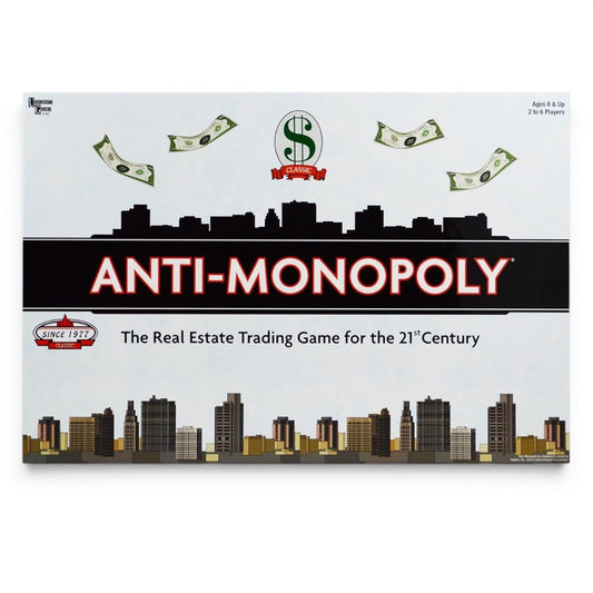 Anti-Monopoly Classic Board Game – Real Estate Trading Strategy Game for Kids & Adults (2–6 Players, Ages 8+)