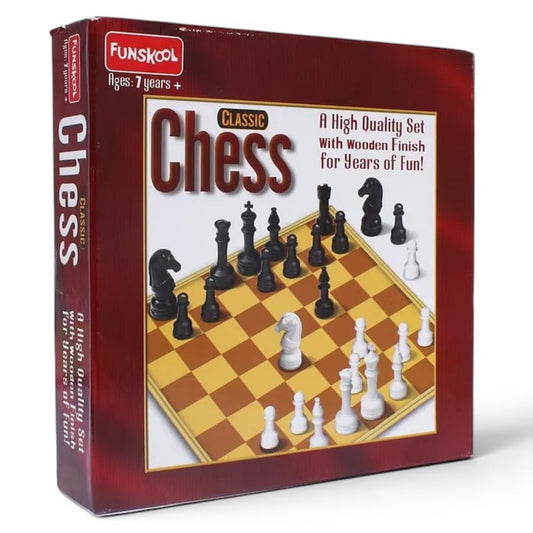Funskool Chess Classic – Wooden Finish Strategy Board Game for Kids & Adults (2 Players, Ages 7+)