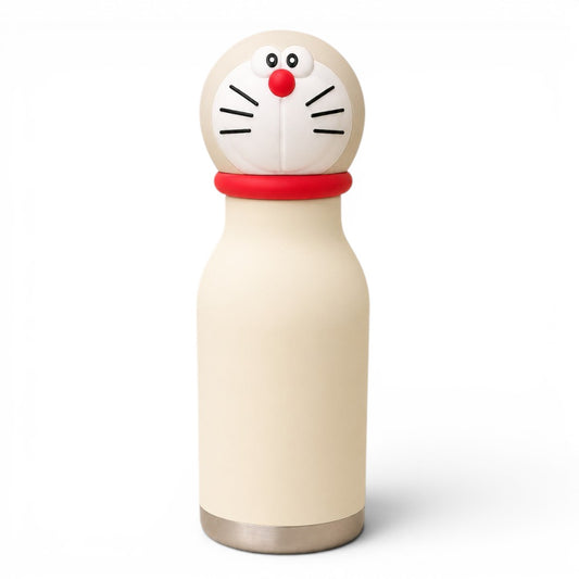 Afresh 365 Doraemon Character Head 450ml Insulated Stainless Steel Kids Water Bottle with Straw | 16oz Vacuum Flask