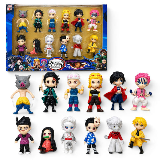 Demon Slayer Mini Action Figure Set – Anime Character Toy Collection (12 Pieces, 6–7 cm Figures)