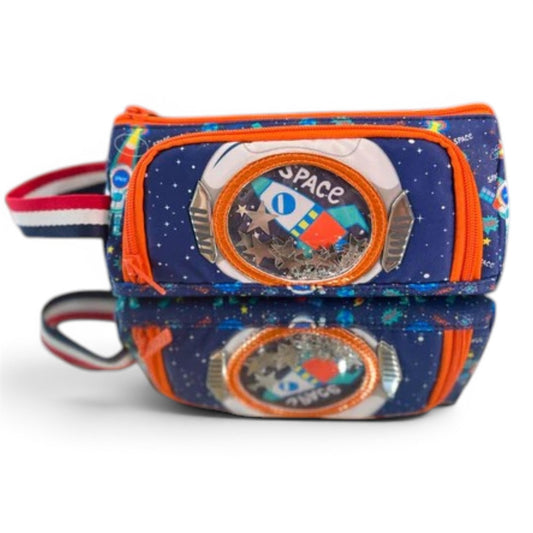 Vest Construction Astronaut Rocket Pencil Case – Kids Stationery Organizer Zipper Pencil Pouch for School