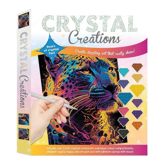 Curious Universe Crystal Creations Neon Leopard Diamond Painting Kit – DIY Crystal Art Craft for Teens & Adults