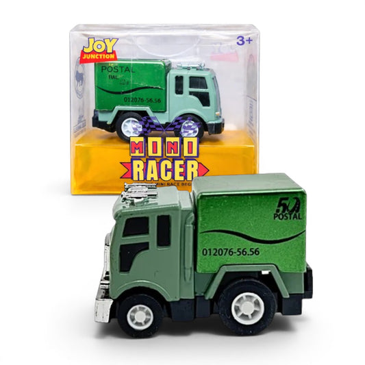 Joy Junction 1:64 Mini Racer Alloy Metal Postal Truck Toy with Pull-Back Action – Mini Delivery Truck Diecast Vehicle for Kids (3+ Years)