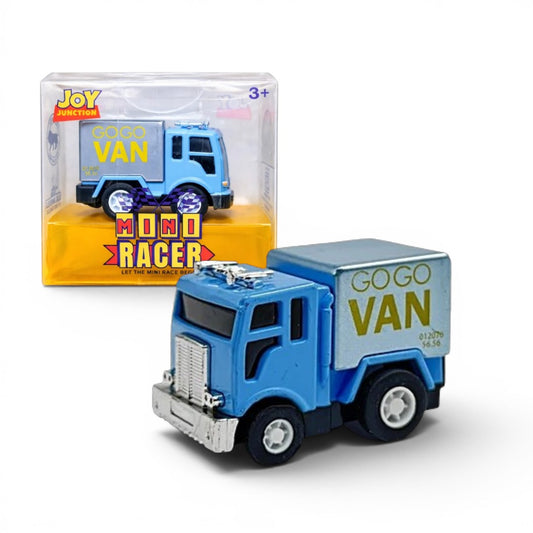 Joy Junction 1:64 Mini Racer Alloy Metal GoGo Van Toy with Pull-Back Action – Mini Delivery Van Diecast Vehicle for Kids (3+ Years)