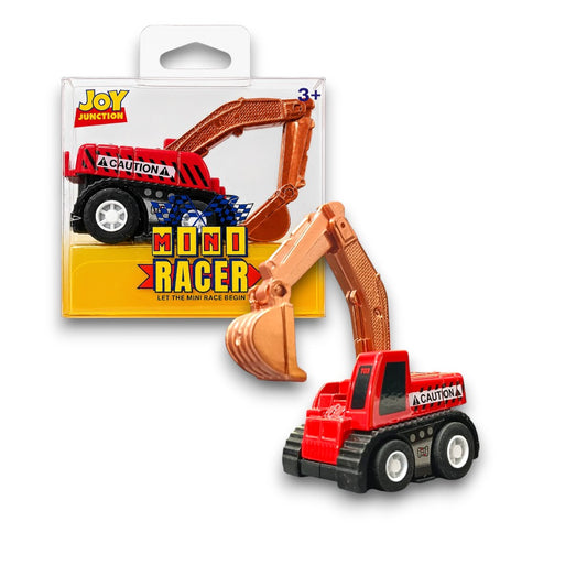 Joy Junction 1:64 Mini Racer Alloy Metal Excavator Toy with Pull-Back Action – Construction Digger Diecast Vehicle for Kids (3+ Years)