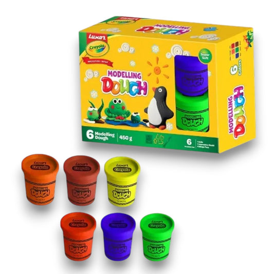 Crayola Modelling Dough Set – 6 Colour Soft Modelling Clay Pack (450g) for Kids | Creative Sculpting & Craft Play