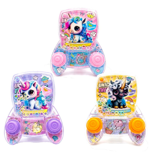Unicorn Water Ring Toss Handheld Game Toy – Kids Button Press Water Game with Cute Unicorn Theme