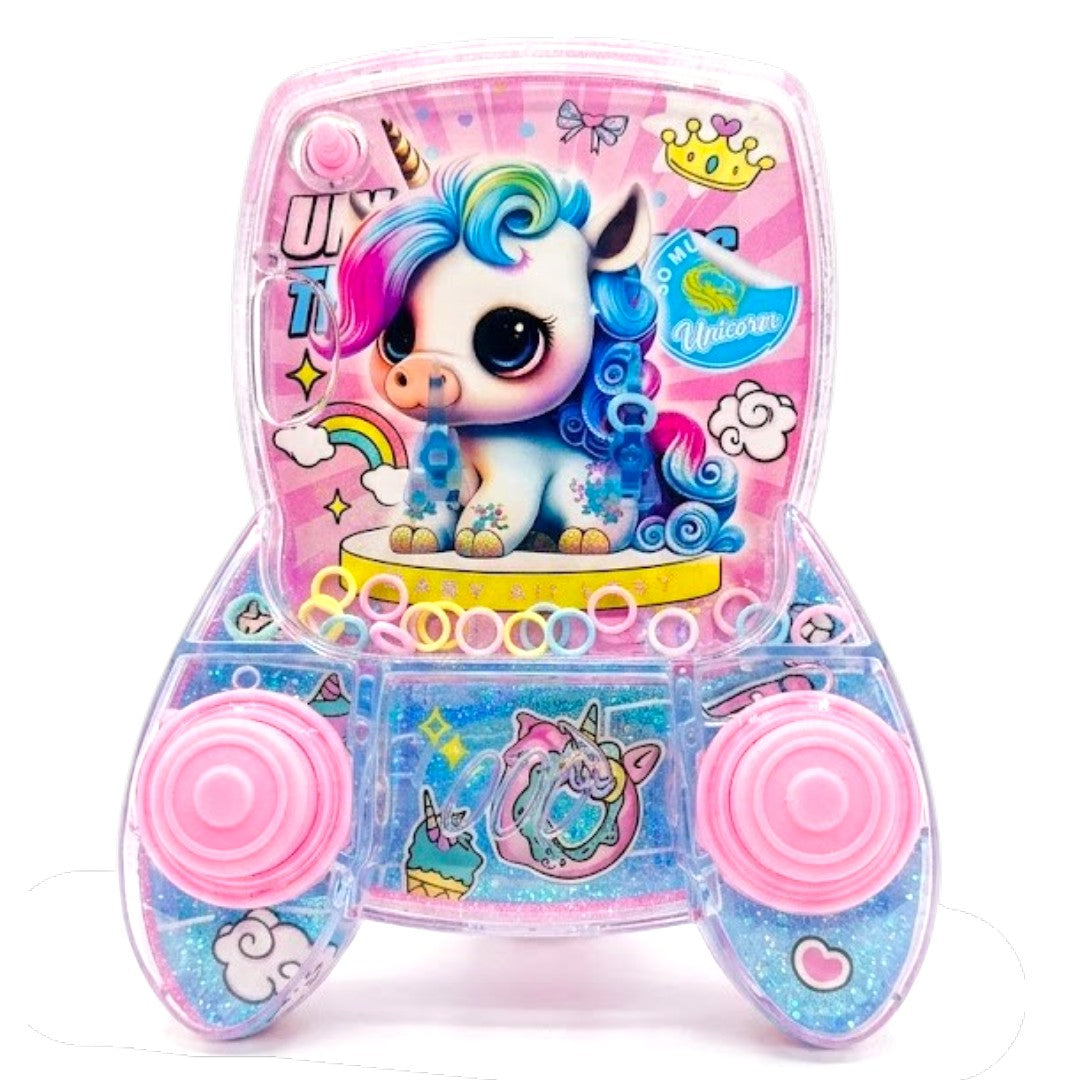 Unicorn Water Ring Toss Handheld Game Toy – Kids Button Press Water Game with Cute Unicorn Theme