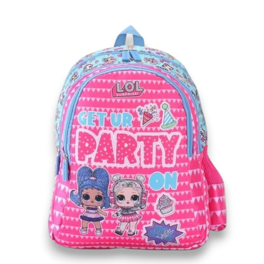 Striders LOL Surprise Kids School Backpack 16 Inch – Get Ur Party On Pink Girls School Bag
