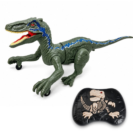 2.4GHz Remote Control Pyro Raptor Dinosaur Toy with Light, Sound & Mist Spray – RC Walking Dinosaur with Realistic Action for Kids