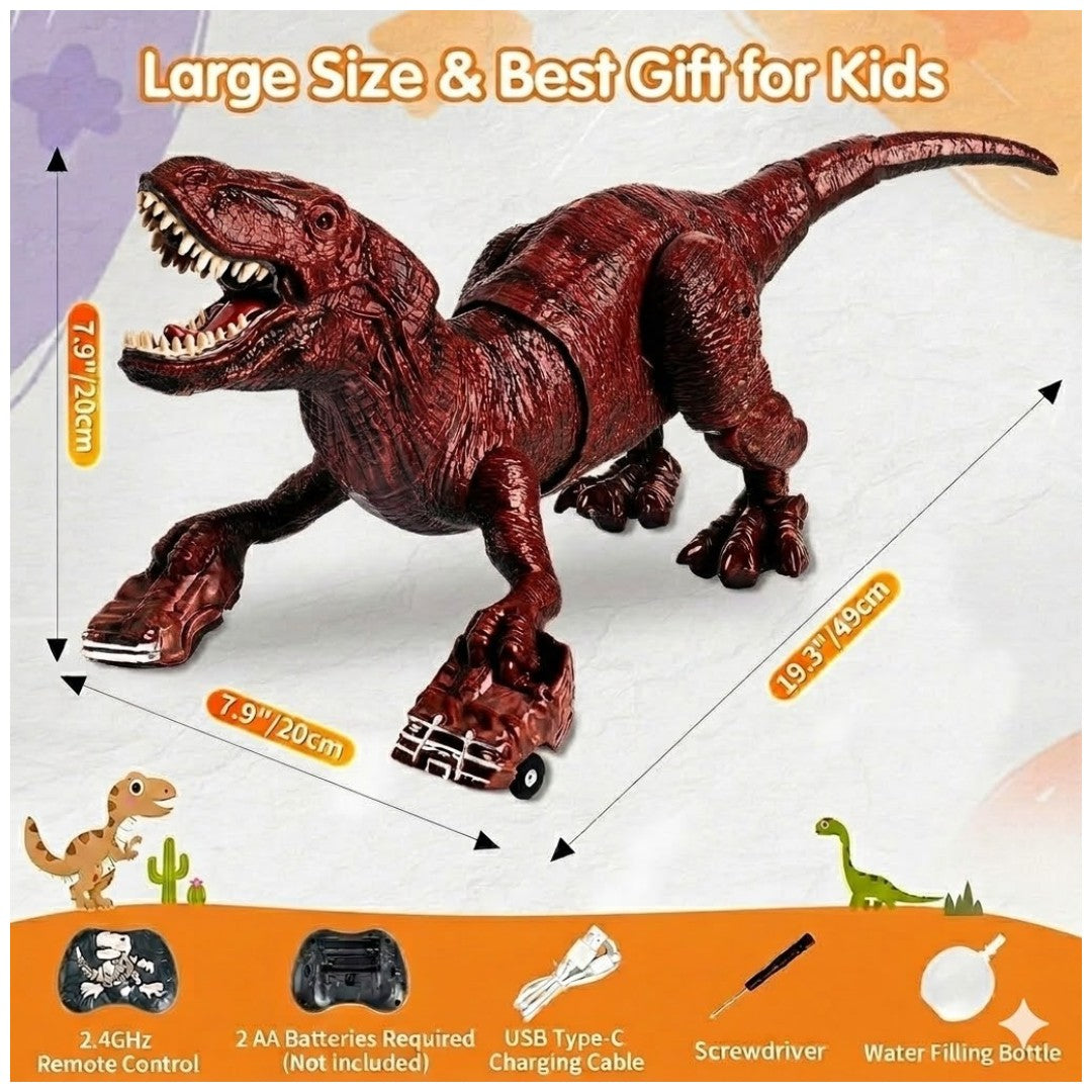 2.4GHz Remote Control T-Rex Dinosaur Toy with Mist Spray, Light