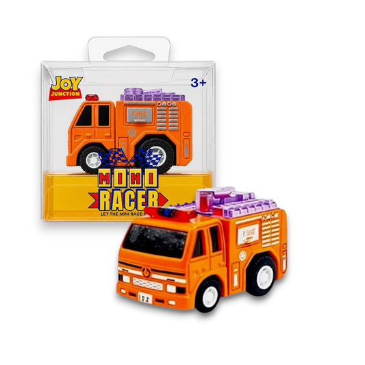 Joy Junction Mini Racer Fire Truck 1:64 Scale Pull Back Toy – Friction Powered Emergency Vehicle for Kids (3+ Years)