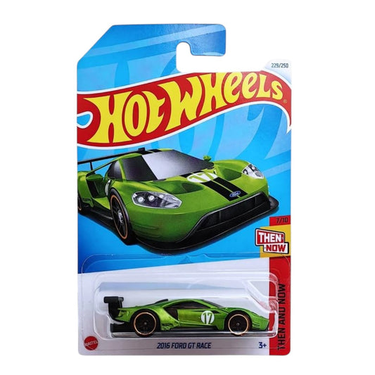 Hot Wheels 1:64 Scale 2016 Ford GT Race Die-Cast Car – Then and Now Series Collectible Model for Kids & Collectors